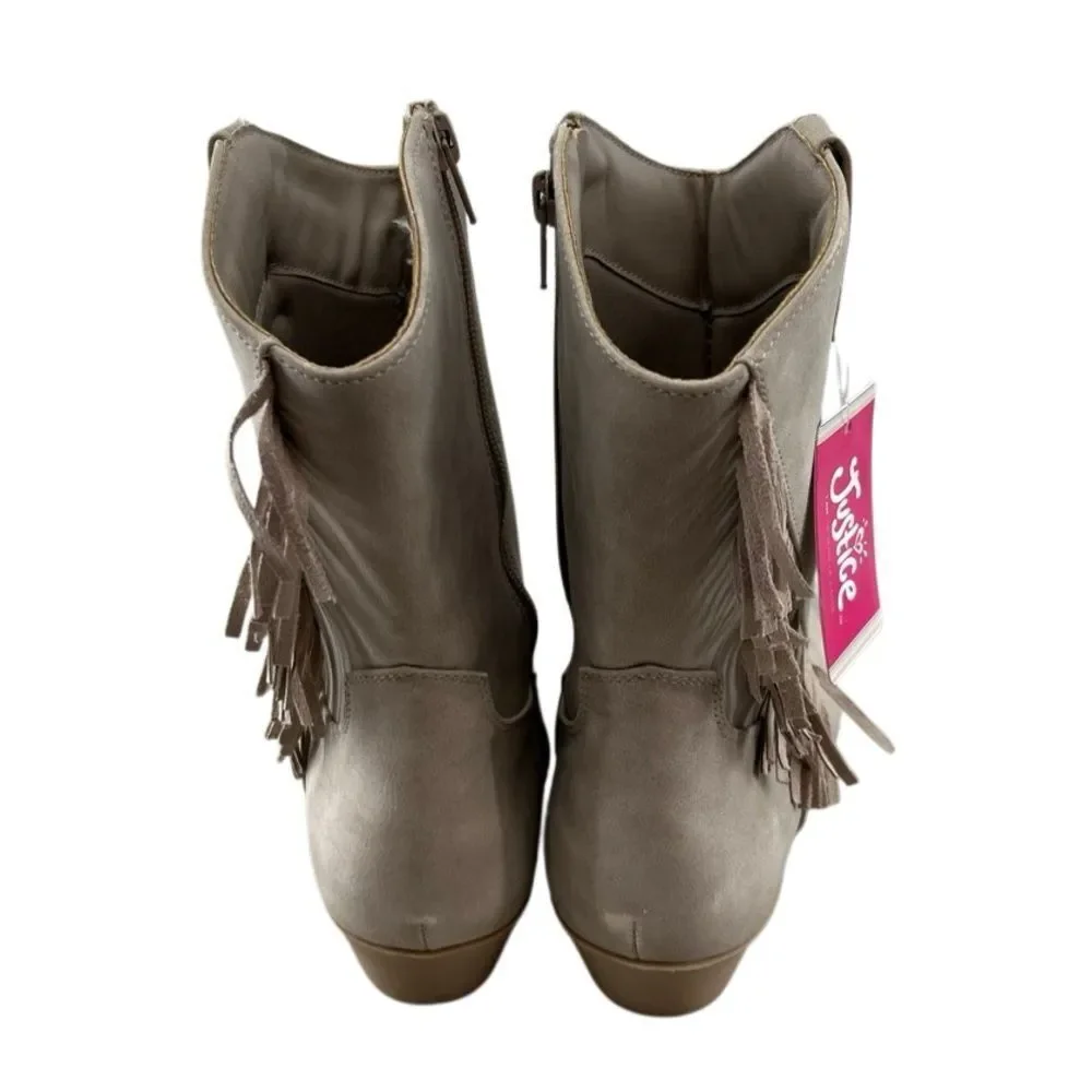 Justice Girls Cowgirl Western Boots With Fringe Size 5